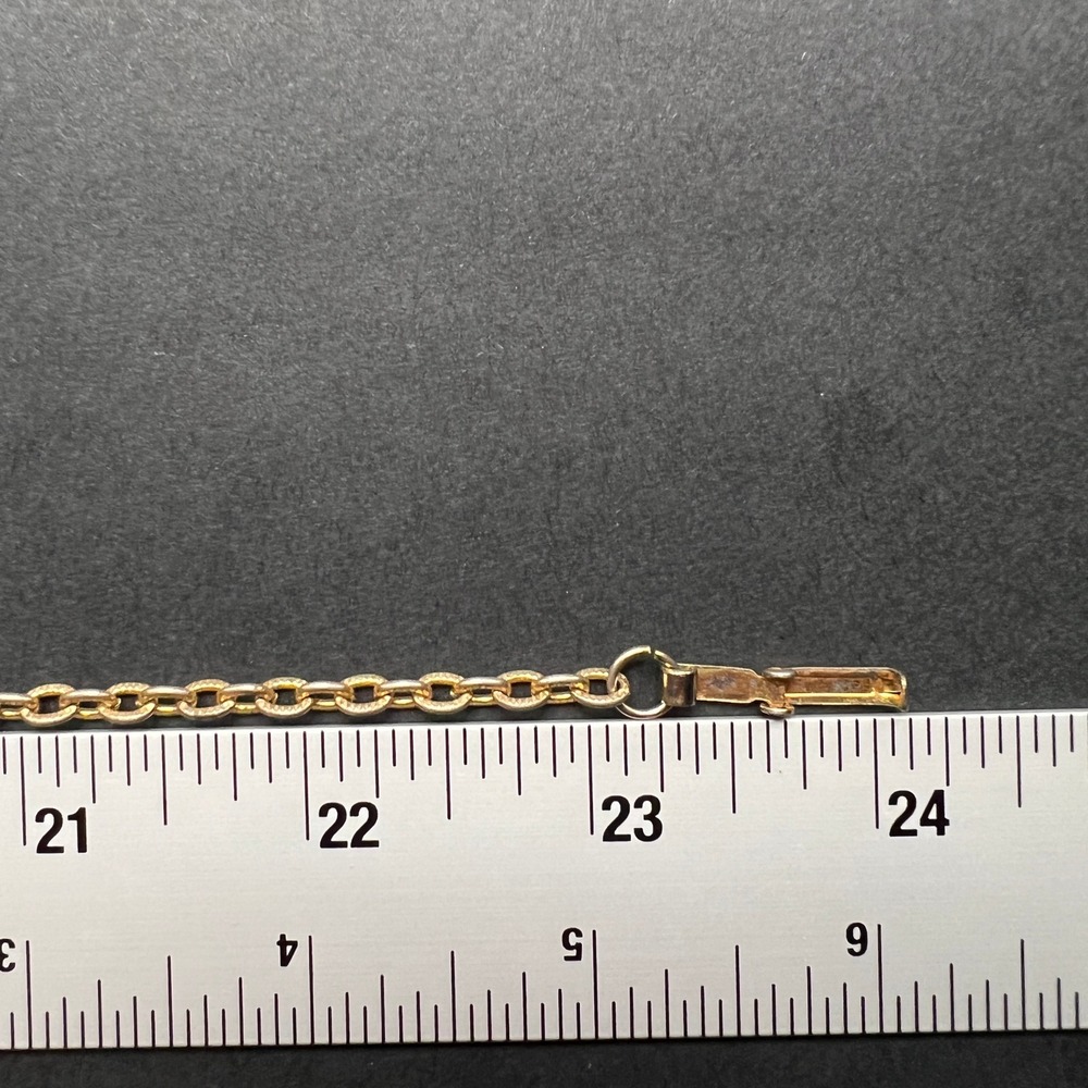 Vintage Locket Necklace Red Rose Gold Tone Oval Floral Pendant Cottagecore - Picture 12 of 13